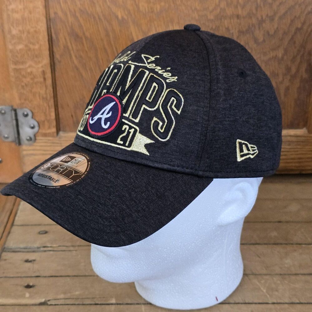 Atlanta Braves Hat Cap Snap Back One Size Black MLB Baseball WS New Era Mens